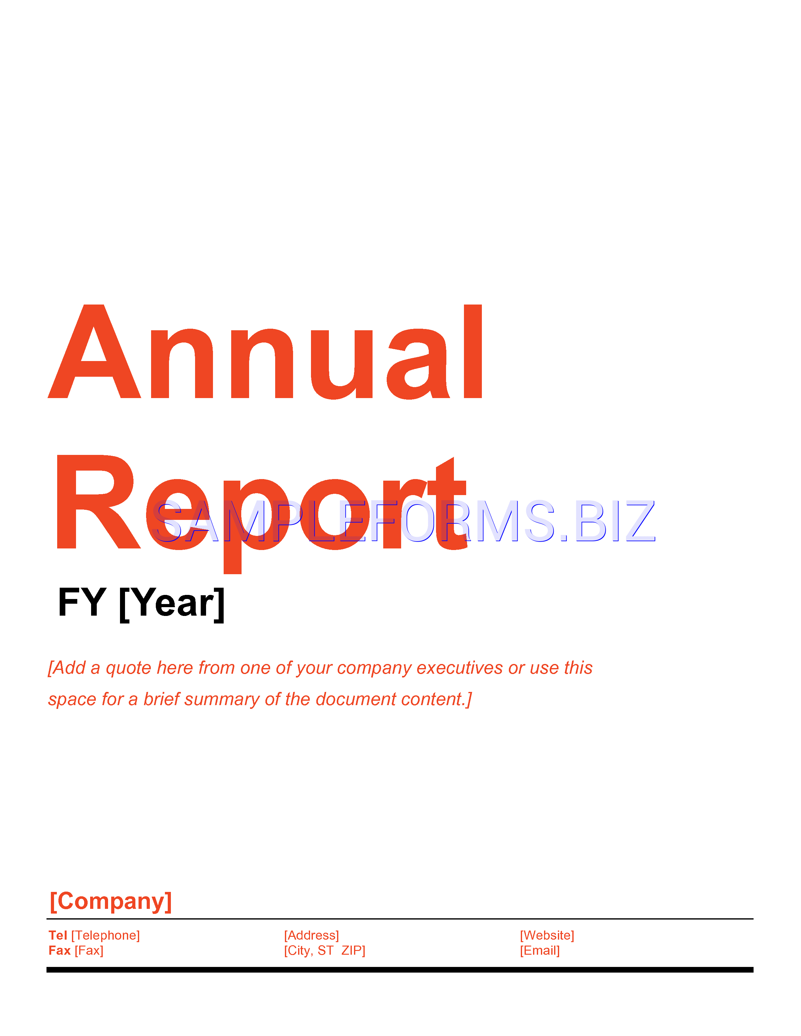 Preview free downloadable Annual Report Template 2 in PDF (page 1)